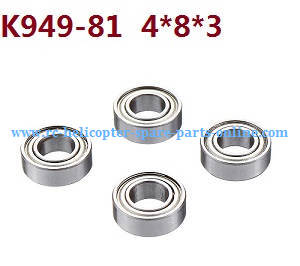 Wltoys K949 RC Car spare parts todayrc toys listing rolling bearing K949-81 4*8*3 4pcs - Click Image to Close