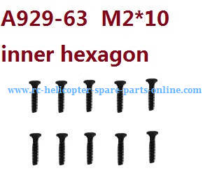 Wltoys 10428-A RC Car spare parts todayrc toys listing inner hexagon countersunk head screws M2*10 A929-63 10pcs