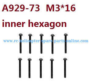 Wltoys 10428-C2 RC Car spare parts todayrc toys listing inner hexagon round head screws M3*16 A929-73 10pcs