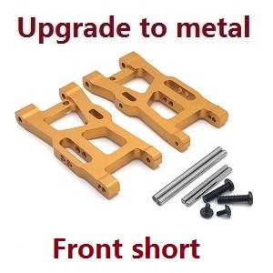 Wltoys 124007 RC Car Vehicle spare parts front short swing arm (Metal Gold) - Click Image to Close