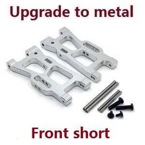 Wltoys 124007 RC Car Vehicle spare parts front short swing arm (Metal Silver)