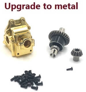 Wltoys 124007 RC Car Vehicle spare parts differential mechanism + wave box + driving gear Metal Gold