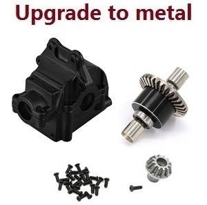 Wltoys 124007 RC Car Vehicle spare parts differential mechanism + wave box + driving gear Metal Black