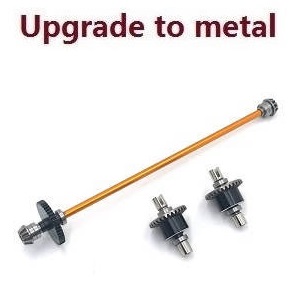 Wltoys 124007 RC Car Vehicle spare parts differential mechanism and driven shaft module kit Metal Gold - Click Image to Close