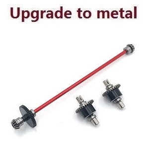 Wltoys 124007 RC Car Vehicle spare parts differential mechanism and driven shaft module kit Metal Red - Click Image to Close