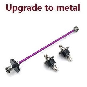 Wltoys 124007 RC Car Vehicle spare parts differential mechanism and driven shaft module kit Metal Purple - Click Image to Close