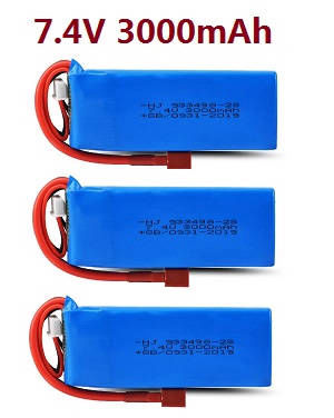 Wltoys 124007 RC Car Vehicle spare parts 7.4V 3000mAh battery 3pcs - Click Image to Close