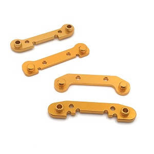 Wltoys 124007 RC Car Vehicle spare parts front and rear swing arm reinforcement piece Gold - Click Image to Close