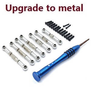 Wltoys 124007 RC Car Vehicle spare parts connect rod set upgrade to metal Silver