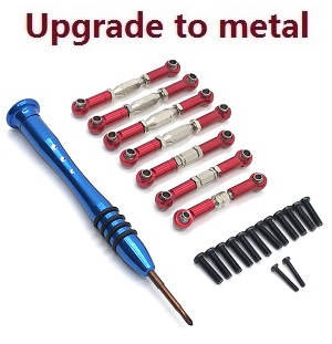 Wltoys 124007 RC Car Vehicle spare parts connect rod set upgrade to metal Red