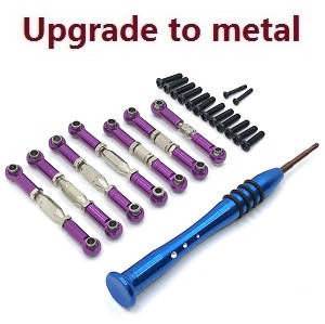 Wltoys 124007 RC Car Vehicle spare parts connect rod set upgrade to metal Purple