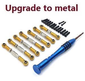 Wltoys 124007 RC Car Vehicle spare parts connect rod set upgrade to metal Gold - Click Image to Close