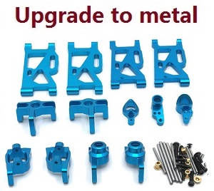 Wltoys 124007 RC Car Vehicle spare parts 6-In-one upgrade to metal parts kit (Blue)