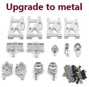 Wltoys 124007 RC Car Vehicle spare parts 6-In-one upgrade to metal parts kit (Silver)