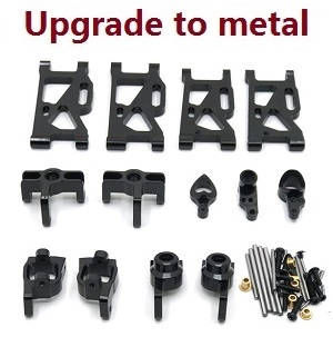 Wltoys 124007 RC Car Vehicle spare parts 6-In-one upgrade to metal parts kit (Black)
