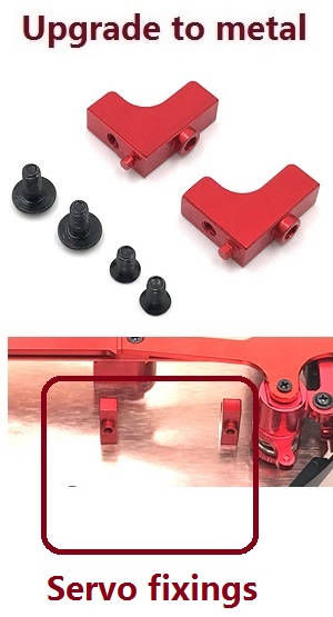 Wltoys 124007 RC Car Vehicle spare parts servo fixed set Metal Red - Click Image to Close