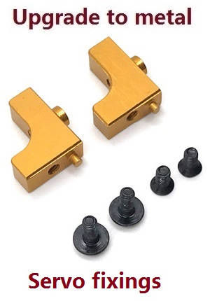 Wltoys 124007 RC Car Vehicle spare parts servo fixed set Metal Gold - Click Image to Close