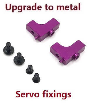 Wltoys 124007 RC Car Vehicle spare parts servo fixed set Metal Purple - Click Image to Close
