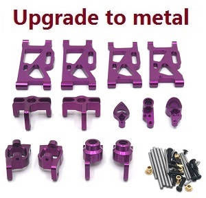 Wltoys 124007 RC Car Vehicle spare parts 6-In-one upgrade to metal parts kit (Purple)