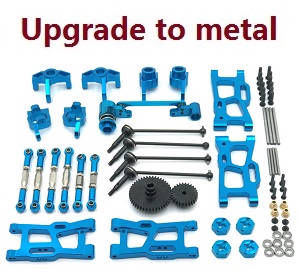 Wltoys 124007 RC Car Vehicle spare parts 11-In-one upgrade to metal parts kit (Blue)