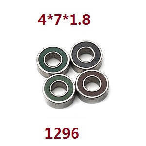 Wltoys 124007 RC Car Vehicle spare parts bearings 4*7*1.8 4pcs 1296