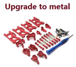 Wltoys 124007 RC Car Vehicle spare parts 7-In-one upgrade to metal parts kit (Red)