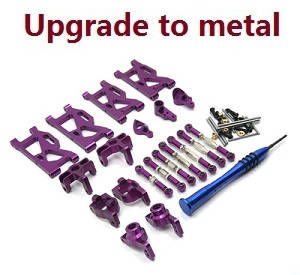 Wltoys 124007 RC Car Vehicle spare parts 7-In-one upgrade to metal parts kit (Purple) - Click Image to Close