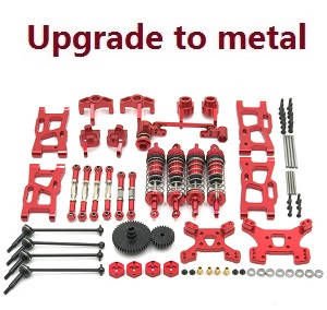 Wltoys 124007 RC Car Vehicle spare parts 13-In-one upgrade to metal parts kit (Red)