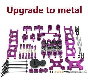 Wltoys 124007 RC Car Vehicle spare parts 13-In-one upgrade to metal parts kit (Purple) - Click Image to Close