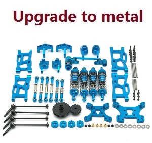 Wltoys 124007 RC Car Vehicle spare parts 13-In-one upgrade to metal parts kit (Blue) - Click Image to Close