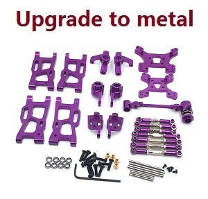Wltoys 124007 RC Car Vehicle spare parts 9-In-one upgrade to metal parts kit (Purple)