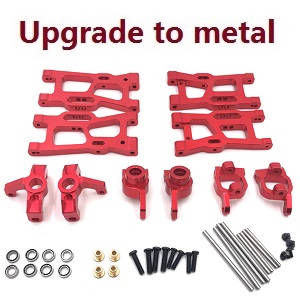 Wltoys 124007 RC Car Vehicle spare parts 6-In-one upgrade to metal parts kit (Red) - Click Image to Close