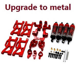 Wltoys 124007 RC Car Vehicle spare parts 6-In-one upgrade to metal parts kit (Red) - Click Image to Close