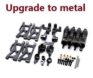 Wltoys 124007 RC Car Vehicle spare parts 6-In-one upgrade to metal parts kit (Titanium color) - Click Image to Close
