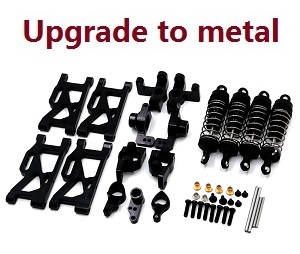 Wltoys 124007 RC Car Vehicle spare parts 6-In-one upgrade to metal parts kit (Black) - Click Image to Close