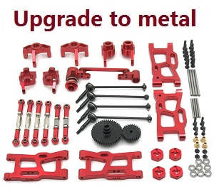 Wltoys 124007 RC Car Vehicle spare parts 11-In-one upgrade to metal parts kit (Red)