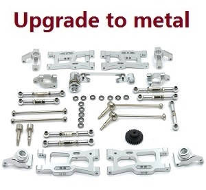 Wltoys 124007 RC Car Vehicle spare parts 11-In-one upgrade to metal parts kit (Silver) - Click Image to Close