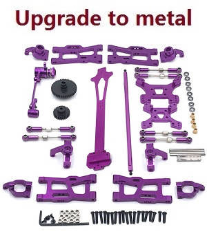 Wltoys 124007 RC Car Vehicle spare parts 12-In-one upgrade to metal parts kit (Purple) - Click Image to Close