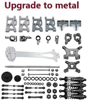 Wltoys 124007 RC Car Vehicle spare parts 17-In-one upgrade to metal parts kit (Titanium color)