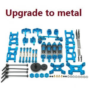 Wltoys 124007 RC Car Vehicle spare parts 13-In-one upgrade to metal parts kit (Blue)