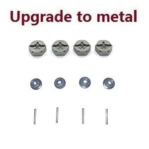 Wltoys 124007 RC Car Vehicle spare parts hexagon wheels seat + fixed small bar + M3 nuts (Metal Titanium color) - Click Image to Close