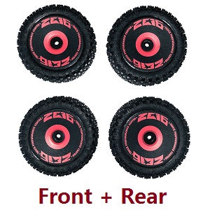 Wltoys 124007 RC Car Vehicle spare parts front and rear tires Red - Click Image to Close
