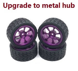 Wltoys 124007 RC Car Vehicle spare parts upgrade to metal hub tires (Purple) - Click Image to Close