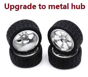 Wltoys 124007 RC Car Vehicle spare parts upgrade to metal hub tires (Silver) - Click Image to Close