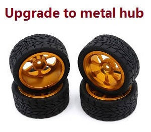 Wltoys 124007 RC Car Vehicle spare parts upgrade to metal hub tires (Gold) - Click Image to Close