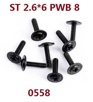 Wltoys 12401 12402 12402-A 12403 12404 RC Car spare parts todayrc toys listing screws 2.6*6 PWB 0558 - Click Image to Close