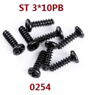 Wltoys 12401 12402 12402-A 12403 12404 RC Car spare parts todayrc toys listing screws 3*10PB 0254