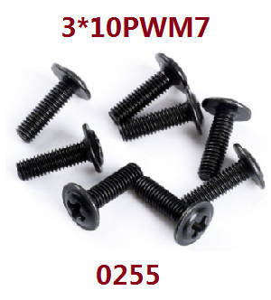 Wltoys 12401 12402 12402-A 12403 12404 RC Car spare parts todayrc toys listing screws 3*10PWM 0255