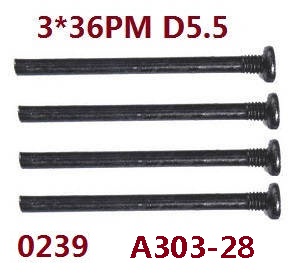 Wltoys 12401 12402 12402-A 12403 12404 RC Car spare parts todayrc toys listing screws 3*36PM 0239 A303-28