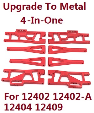 Wltoys 12401 12402 12402-A 12403 12404 RC Car spare parts todayrc toys listing upgrade to metal 4-In-One group (metal Red color)